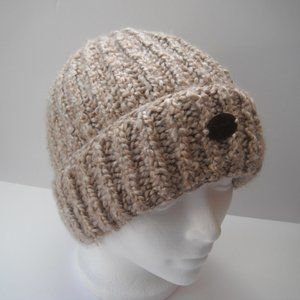 Hand Knitted Hat Toque Adult Size - L(M)  Acrylic Beige- 024 Hand knit by me